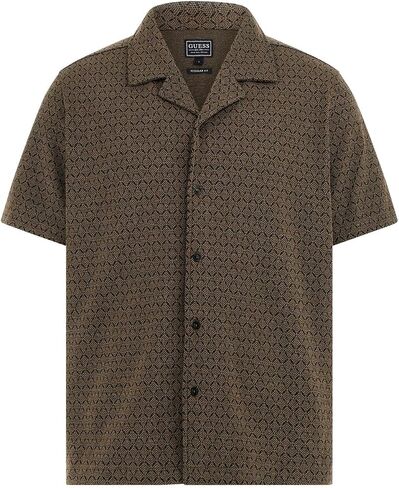GUESS Men's Eco Short Sleeve Marcos Jacquard Shirt in Saudi Arabia