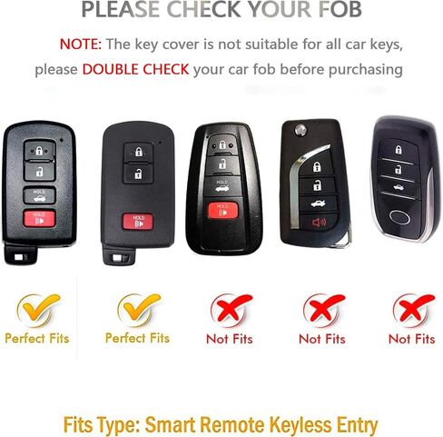 OFFCURVE for Toyota Key Fob Cover Special Key Fob Case Cover Holder for Toyota Tundra Tocoma Sequoia 4Runner Highlander RAV4 Camry Corolla Avalon, Silver White in Saudi Arabia