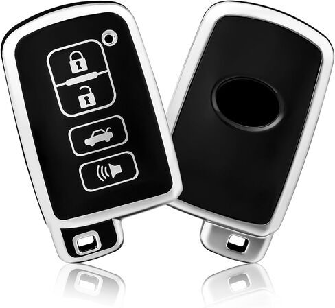 OFFCURVE for Toyota Key Fob Cover Special Key Fob Case Cover Holder for Toyota Tundra Tocoma Sequoia 4Runner Highlander RAV4 Camry Corolla Avalon, Silver White in Saudi Arabia