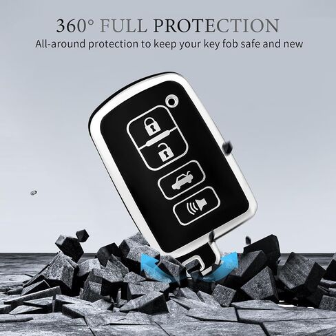 OFFCURVE for Toyota Key Fob Cover Special Key Fob Case Cover Holder for Toyota Tundra Tocoma Sequoia 4Runner Highlander RAV4 Camry Corolla Avalon, Silver White in Saudi Arabia