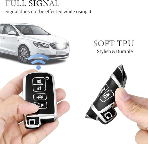 OFFCURVE for Toyota Key Fob Cover Special Key Fob Case Cover Holder for Toyota Tundra Tocoma Sequoia 4Runner Highlander RAV4 Camry Corolla Avalon, Silver White in Saudi Arabia