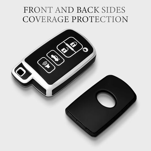 OFFCURVE for Toyota Key Fob Cover Special Key Fob Case Cover Holder for Toyota Tundra Tocoma Sequoia 4Runner Highlander RAV4 Camry Corolla Avalon, Silver White in Saudi Arabia