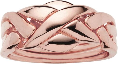Palm Beach Jewelry 14K Rose Gold-Plated Commitment Symbol Puzzle Ring in Saudi Arabia