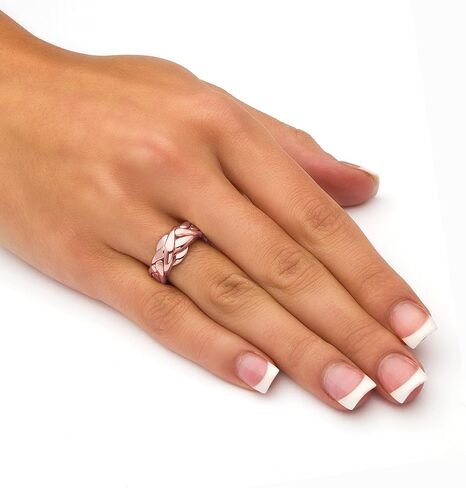 Palm Beach Jewelry 14K Rose Gold-Plated Commitment Symbol Puzzle Ring in Saudi Arabia