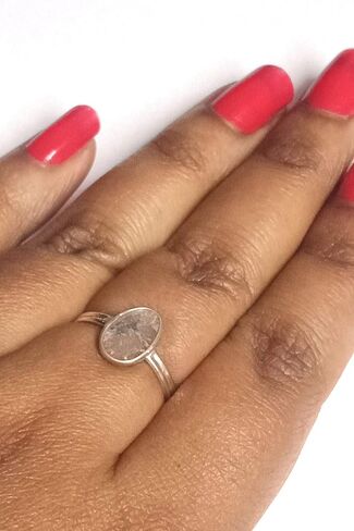 925 Sterling Silver Ring polki Natural rosecut Diamond Ring Halo Gift Gift for Mother, Sister & Wife Rose Cut Diamond Jewelry in Saudi Arabia