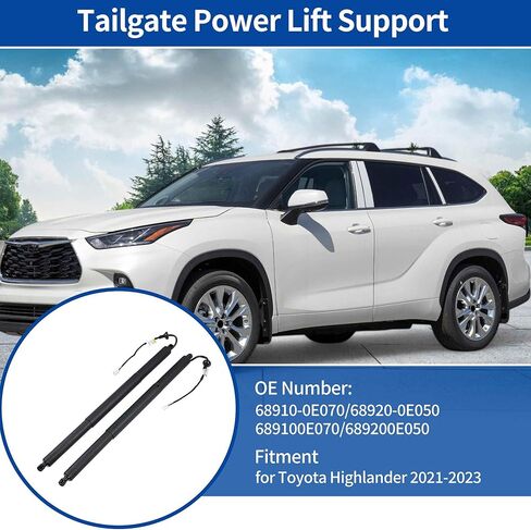 دعم رفع الطاقة للباب الخلفي الأيسر الأيمن لسيارة Toyota Highlander 2021-2023 فتحة الباب الخلفي للصدمات رقم 68910-0E070/68920-0E050 باب رفع الطاقة الكهربائي زوج واحد in Kuwait