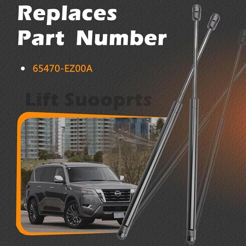 13.41 في قطعتين من دعامات دعم رفع غطاء المحرك، قضيب صدمات زنبركي الغاز متوافق مع Nissan Titan 2020-2020/2016-2021 Titan XD يستبدل # 65470-EZ00A (ملاحظة: لـ XD، 405N) in Saudi Arabia