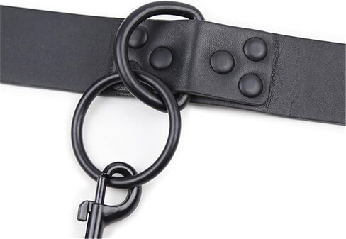 Trendy Black Leash Collars Set with Leather Choker Punk Necklace – Perfect Halloween & Christmas Gift in Saudi Arabia