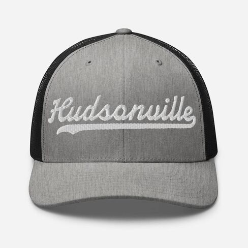 Hudsonville قبعة Hudsonville قبعة سائق الشاحنة البيسبول النصي قبعة مطرزة خمر شبكة رياضية سووش هدية تذكارية أغطية الرأس MI in Saudi Arabia