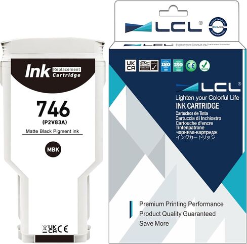 LCL Compatible 746 Photo Black 300-ml Ink Cartridge (P2V82A) Replacement for HP 746 DesignJet Z6 & Z9+ Large Format Plotter Printer (1-Pack) in Kuwait