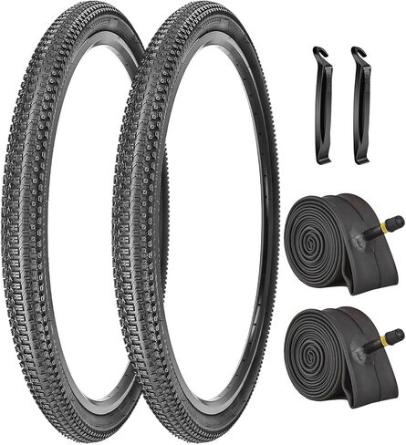 2 Pack 24"/26"x1.95" 26"x2.1" 20"x2.125" 27.5"x2.125" Inch Bike Tire Folding Bead Replacement Tire Double Packing for Mountain Bicycle Tire with or Without Tubes and Levers in Saudi Arabia