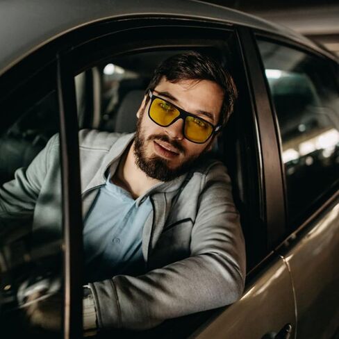 FEISEDY Night Vision Glasses Driving Sunglasses Polarized Dusk Rainy Day Anti Glare Yellow Lens Sun Glasses B0204 in Saudi Arabia