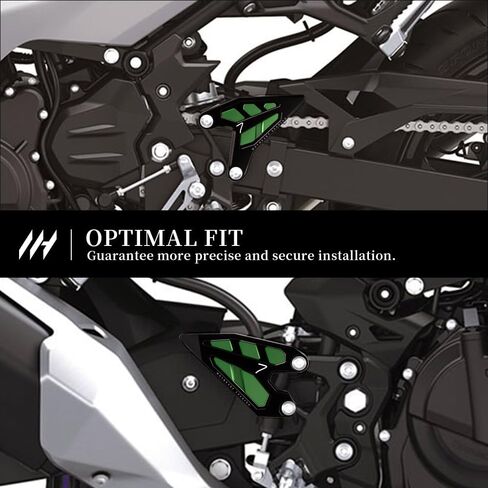 Motorcycle Foot Pegs with Heel Guard For Z7 Hybrid 2024-2025 Ninja 7 Hybrid 2024-2025 CNC T6 6061 Aluminum Heat Resistant Easy Installation z7 hybrid ninja 7 Accessories (Green) in Saudi Arabia