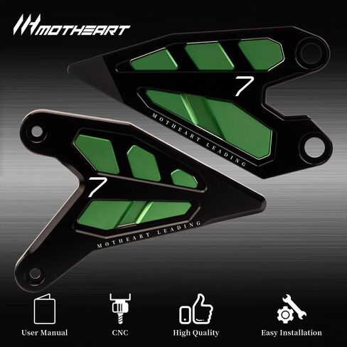 Motorcycle Foot Pegs with Heel Guard For Z7 Hybrid 2024-2025 Ninja 7 Hybrid 2024-2025 CNC T6 6061 Aluminum Heat Resistant Easy Installation z7 hybrid ninja 7 Accessories (Green) in Saudi Arabia