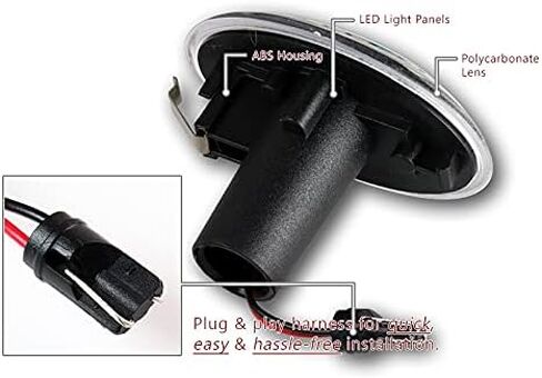 EPARTS مصابيح أمامية للحاجز الجانبي LED كاملة متوافقة مع 07-15 ميني كوبر R55 R56 R57 R58 R59 2007 2008 2009 2010 2011 2012 2013 2014 2015 (عدسة دخان بيضاء LED) in Saudi Arabia