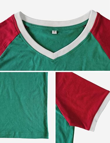 Brazil Shirt for Women Y2k Tops Short Sleeve T Shirts Brazil Jersey Contrast Binding V Neck Tee in Saudi Arabia