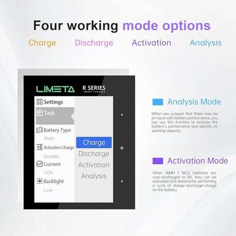 Battery Charger AA AAA 8 Bay Fast Rechargeable Battery Charger LCD Display for Universal Household Batteries LiHv Ni-MH Ni-Cd LiFePO4 Li-ion in Kuwait