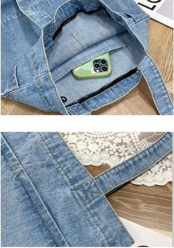 Farm4Far Women Denim Bow-tie Tote Shoulder Sling Hand Bags in Saudi Arabia
