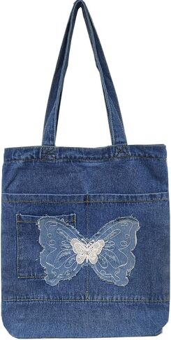 Farm4Far Women Denim Bow-tie Tote Shoulder Sling Hand Bags in Saudi Arabia