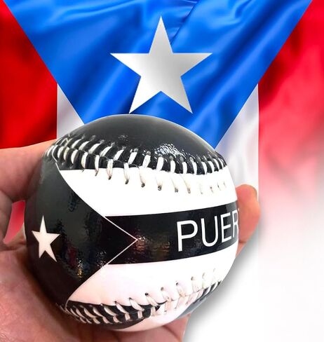 Puerto Rico flag Baseball ball Boricua Puerto Rican sports baseballs Team Sports PR Play Ball with Pride or Collect Your Boricua Heritage in Saudi Arabia