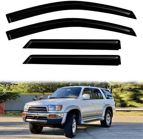 حراس المطر لتويوتا 4 عداء 1996-2002 4 قطعة أقنعة النافذة تنفيس الرياح منحرف أقنعة ظلال in Kuwait