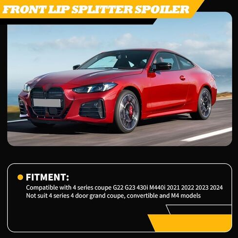Front Lip Splitter Spoiler Compatible with 4 Series Coupe G22 G23 430i M440i 2021-2025 Bumper Splitter ABS Gloss Black Diffuser Chin Lip Protection in Saudi Arabia