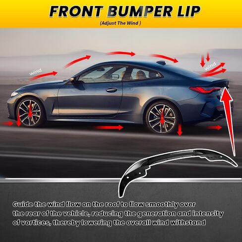 Front Lip Splitter Spoiler Compatible with 4 Series Coupe G22 G23 430i M440i 2021-2025 Bumper Splitter ABS Gloss Black Diffuser Chin Lip Protection in Saudi Arabia