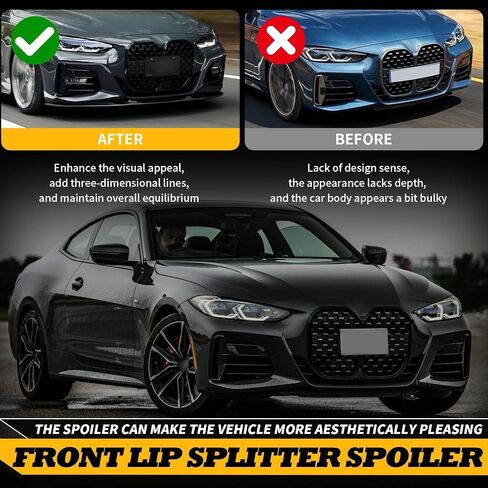 Front Lip Splitter Spoiler Compatible with 4 Series Coupe G22 G23 430i M440i 2021-2025 Bumper Splitter ABS Gloss Black Diffuser Chin Lip Protection in Saudi Arabia