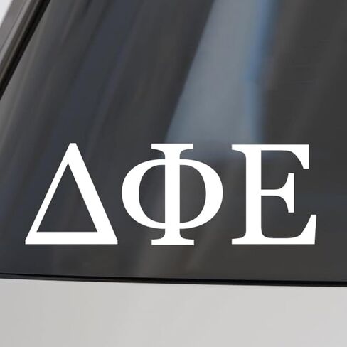 ملصق لاصق للسيارة Delta Phi Epsilon من متجر نادي نسائي - تصميم حروف يونانية، ملصق نافذة نادي نسائي Delta Phi Epsilon مرخص رسميًا in Saudi Arabia