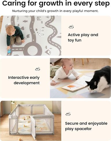 سجادة لعب الأطفال تايني لاند قابلة للعكس مقاس 78 بوصة × 55 بوصة مقاومة للماء وغير قابلة للانزلاق، سجادة أرضية إسفنجية عديمة الرائحة للرضع والأطفال الصغار (الحجلة الكونية) in Kuwait