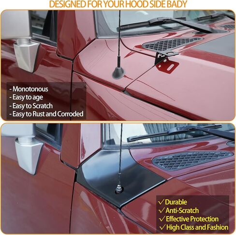 Hood Side Body Armor Outer Cowling Cover Compatible with Toyota FJ Cruiser 2007-2021, Body Armor Corner Guard Replacement, Engine Side Corner Guards Replacement Kit (Left) in Saudi Arabia