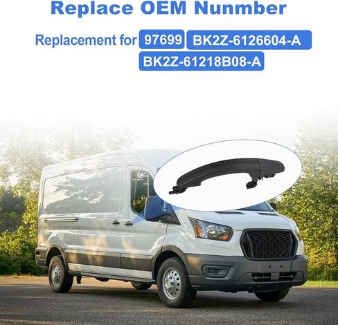 JDMON الخارجي مقبض الباب المنزلق للسائق الخلفي أو استبدال الركاب الأيمن لـ Ford Transit 150 250 350 HD 2015 2016 2017 2018 2019 2020 2021 2022 يستبدل BK2Z-6126604-A 97699 in Saudi Arabia