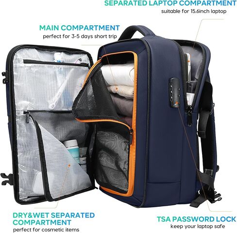 BANGE Travel Backpack for Men, Waterproof Lightweight Laptop Backpack for Business and Work, Anti Theft Rucksack for Men and Women in Kuwait