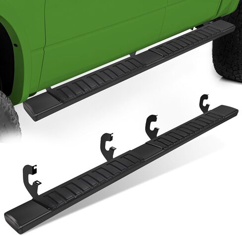 6" Running Boards Compatible with 2019-2025 Chevy Silverado 1500 Crew Cab, Black Aluminum Alloy Side Step Rails Nerf Bars for Truck in Kuwait