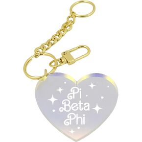 سلسلة مفاتيح نادي نسائي من Pi Beta Phi - تصميم اسم نادي نسائي على شكل قلب قزحي الألوان in Saudi Arabia