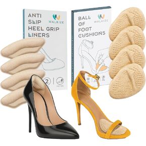 مجموعة العناية بالقدم من Walkize | وسادات مشط القدم ومنصات الكعب المضادة للانزلاق للنساء والرجال | تخفيف الألم والراحة طوال اليوم | زوجان من كل منهما (بيج) in Kuwait
