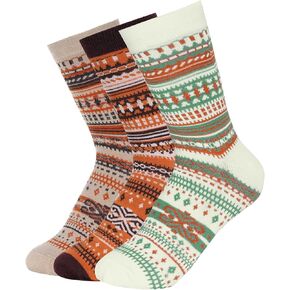 choyaxo 3Pairs Winter Thermal Socks Fall Warm Boho Socks for Women Men Cold Weather Gifts in Saudi Arabia