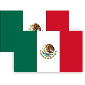 Mexican Flag Car Sticker 2-Pack 3"x5" - Mexico Glossy Vinyl Decal with Eagle Emblem | UV Resistant Automotive Bumper Sticker for Truck/SUV/Vocho Classic Cars in Saudi Arabia