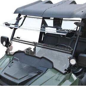 زجاج أمامي قابل للطي لسيارة Honda Pioneer 700-2 / 700-4 2014-2025، 3 في 1 1/5 بوصة زجاج أمامي قابل للتعديل مطلي بالصلب لملحقات Pioneer 700 2P 4P، مفتوح/مغلق/مغلق، فيديو التثبيت in Saudi Arabia