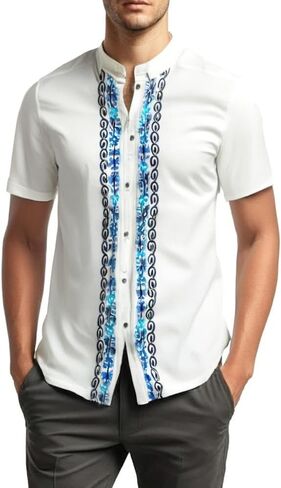قمصان Unik الرجالية عالية الجودة Guayabera، بأزرار سفلية، وتطريز مفصل، وخياطة دقيقة، مقاسات S-XL in Kuwait