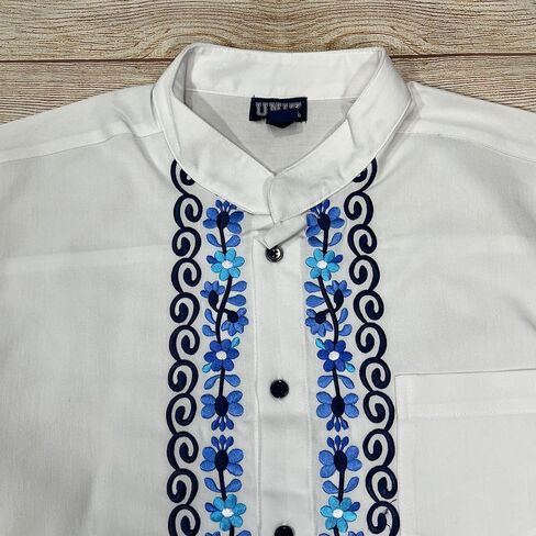 قمصان Unik الرجالية عالية الجودة Guayabera، بأزرار سفلية، وتطريز مفصل، وخياطة دقيقة، مقاسات S-XL in Kuwait