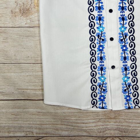 قمصان Unik الرجالية عالية الجودة Guayabera، بأزرار سفلية، وتطريز مفصل، وخياطة دقيقة، مقاسات S-XL in Kuwait