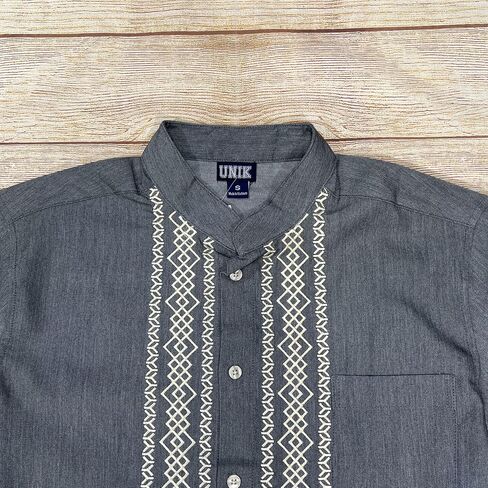قمصان Unik الرجالية عالية الجودة Guayabera، بأزرار سفلية، وتطريز مفصل، وخياطة دقيقة، مقاسات S-XL in Kuwait