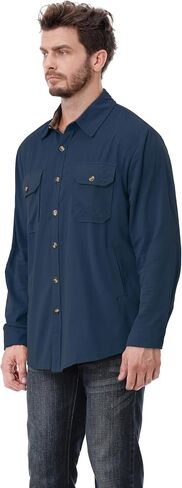 Cromoncent Mens Flannel Shirts Business Casual Long Sleeve Button Down Shirts in Saudi Arabia