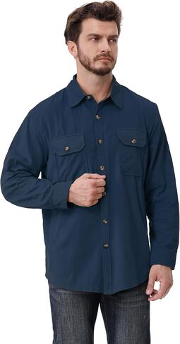 Cromoncent Mens Flannel Shirts Business Casual Long Sleeve Button Down Shirts in Saudi Arabia
