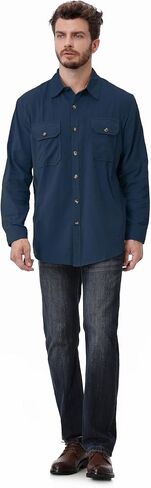 Cromoncent Mens Flannel Shirts Business Casual Long Sleeve Button Down Shirts in Saudi Arabia