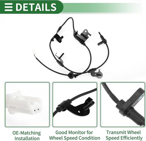 Motoforti ABS Wheel Speed Sensor ABS Sensor Anti-Lock Braking System Sensor for Toyota RAV4 2014-2018 L4 2.5L Sport Utility AWD No.895460R050 Rear Left in Saudi Arabia