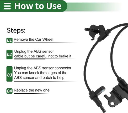 Motoforti ABS Wheel Speed Sensor ABS Sensor Anti-Lock Braking System Sensor for Toyota RAV4 2014-2018 L4 2.5L Sport Utility AWD No.895460R050 Rear Left in Saudi Arabia