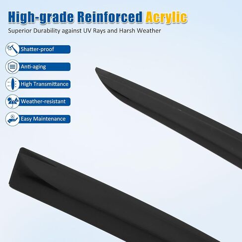 FREEMOTOR802 Low-Profile Window Deflectors Fits 2018-2024 Audi Q5 SQ5 (Not Sportback) | Tape-on Mount Rain Guards Side Window Visors Wind Deflectors Dark Tinted Acrylic 4-Piece in Saudi Arabia