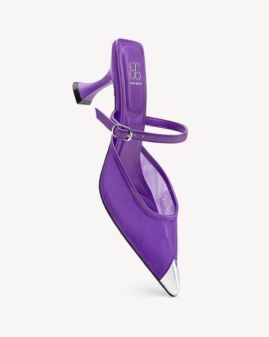 حذاء نسائي من NEWBELLA بكعب قطة مغلق من الأمام - صنادل شبكية أنيقة بكعب من الحديد، أحذية أنيقة سهلة الارتداء للمكتب والحفلات والارتداء اليومي المريح in Kuwait